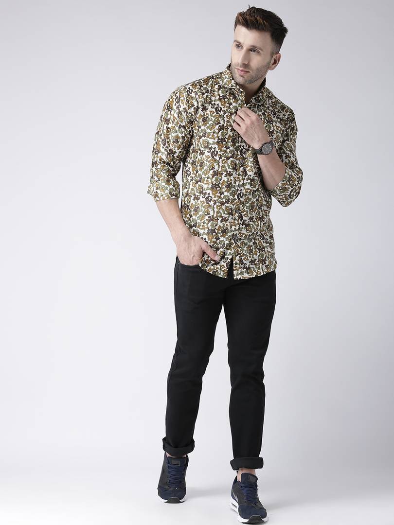 Multicoloured Printed Slim Fit Shirt