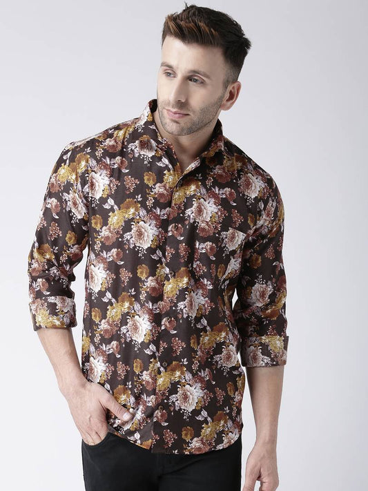 Multicoloured Printed Slim Fit  Shirt