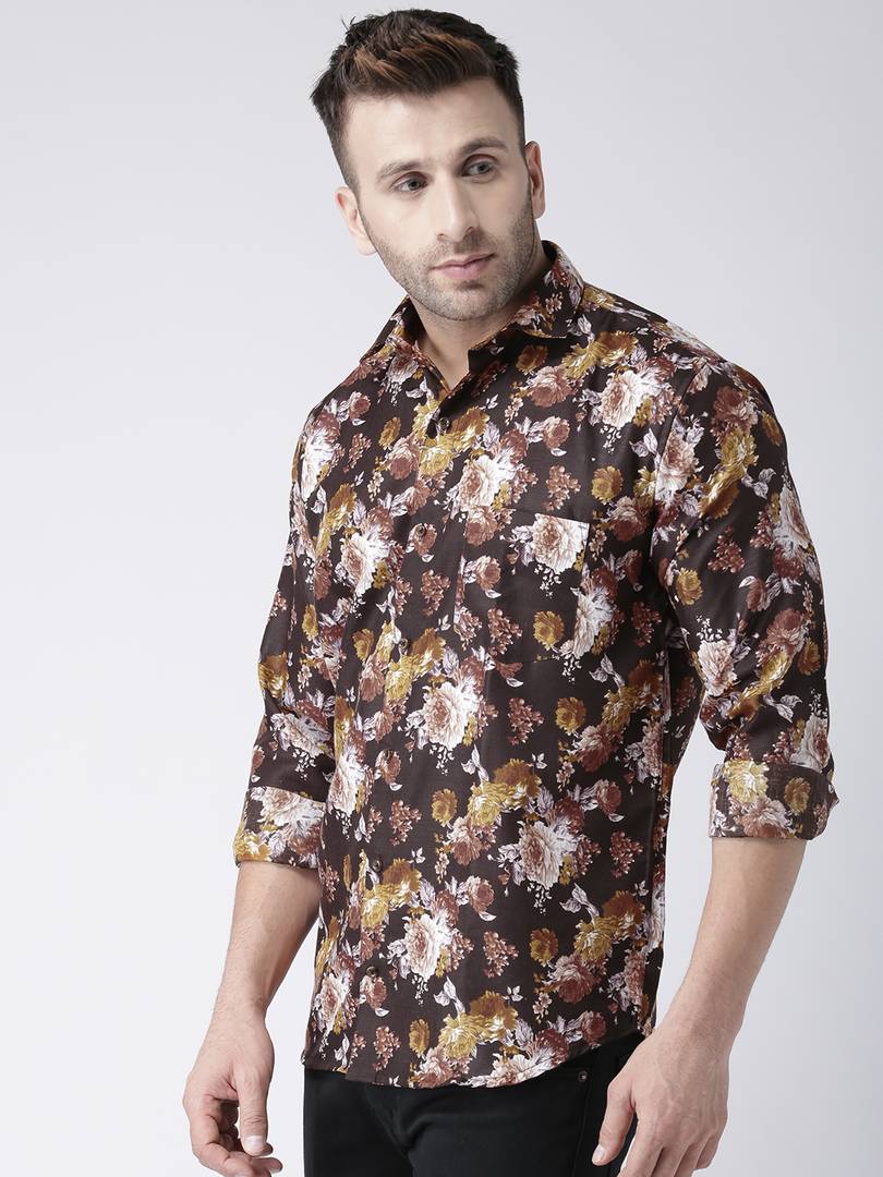 Multicoloured Printed Slim Fit  Shirt