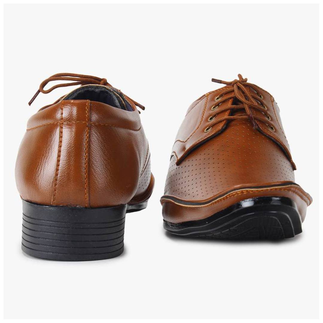 Tan Synthetic Leather Formal Shoes
