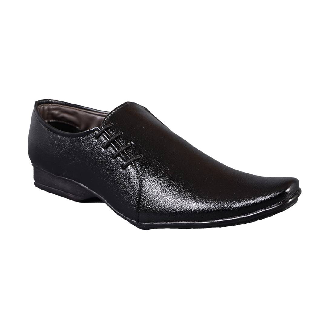 Black Slip-on Synthetic Party Wear Formal Shoes