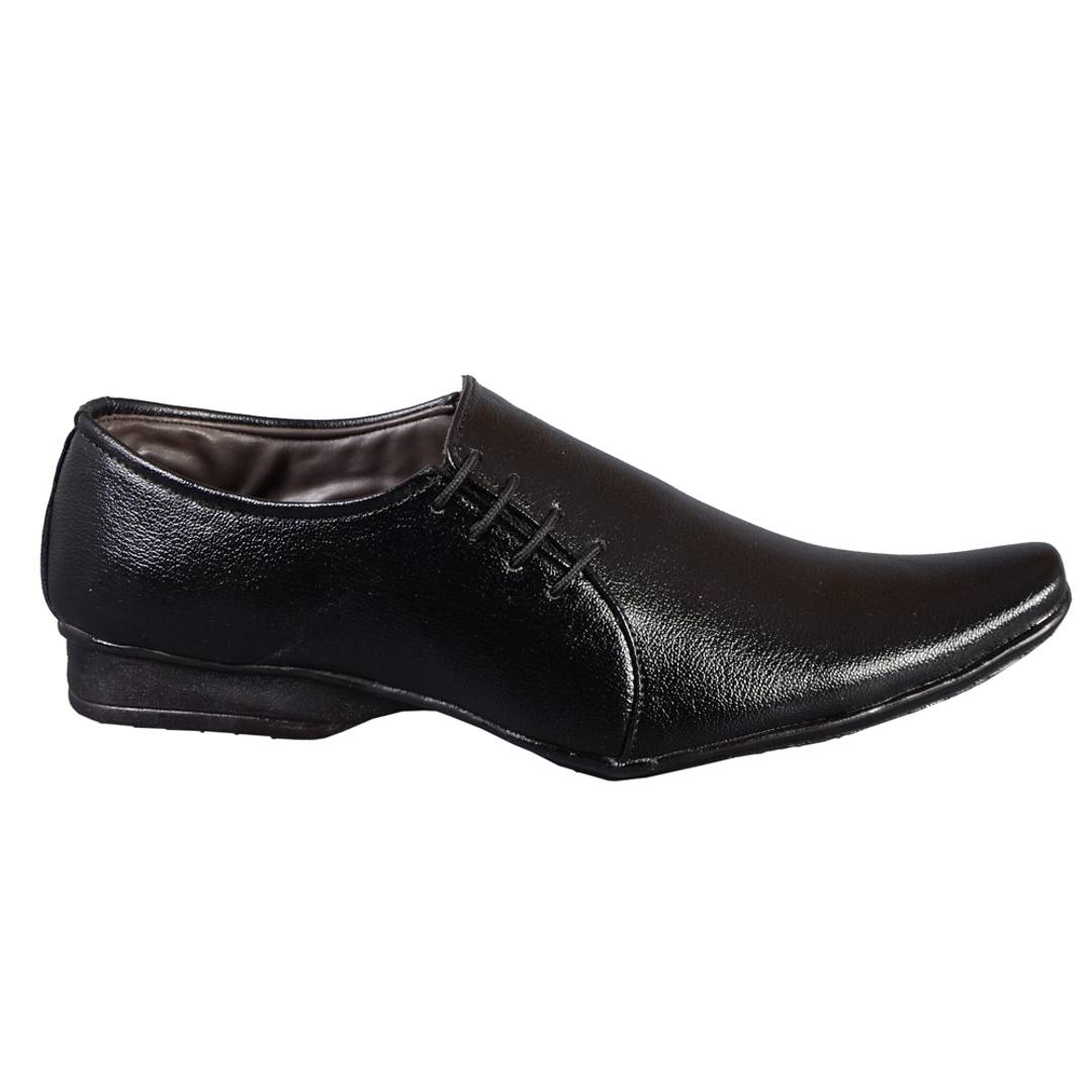 Black Slip-on Synthetic Party Wear Formal Shoes