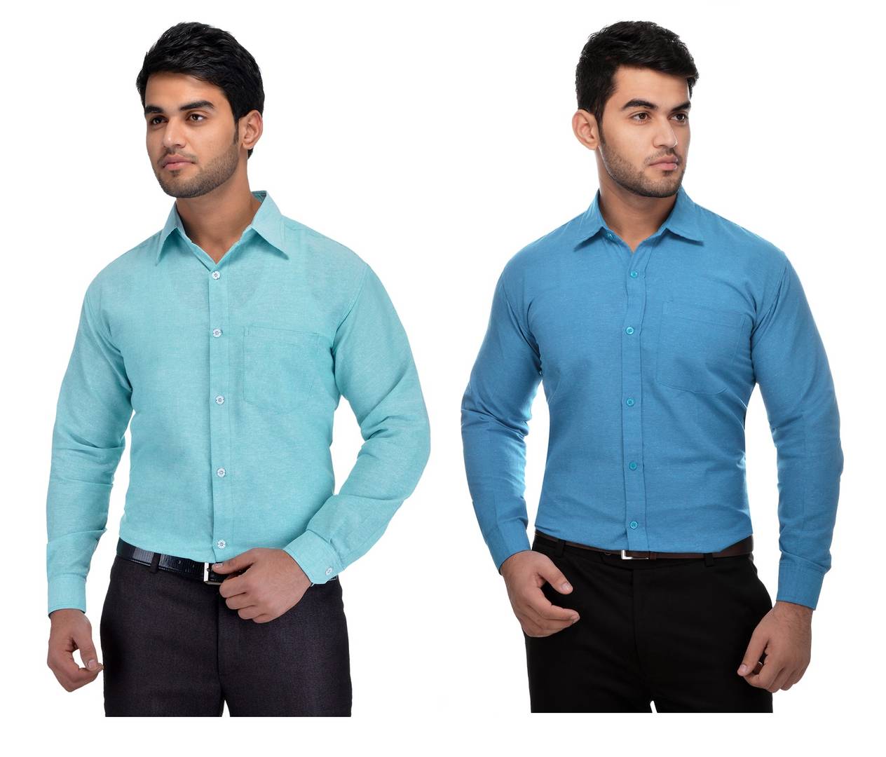 Khadi Long Sleeve Formal Shirt (Combo of 2)