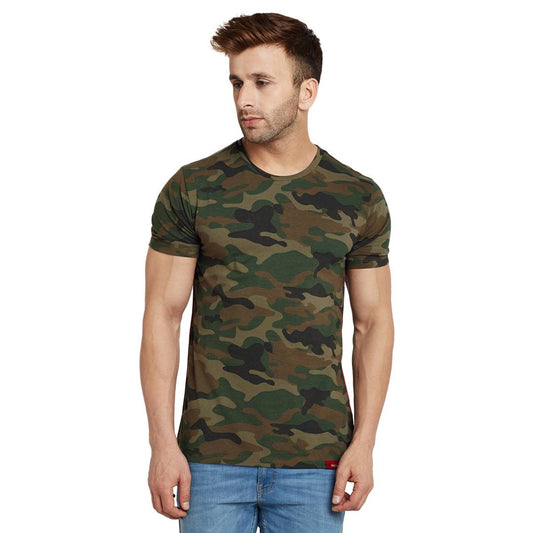 Camouflage Round Neck Half Sleeve All Over Printed T-Shirt