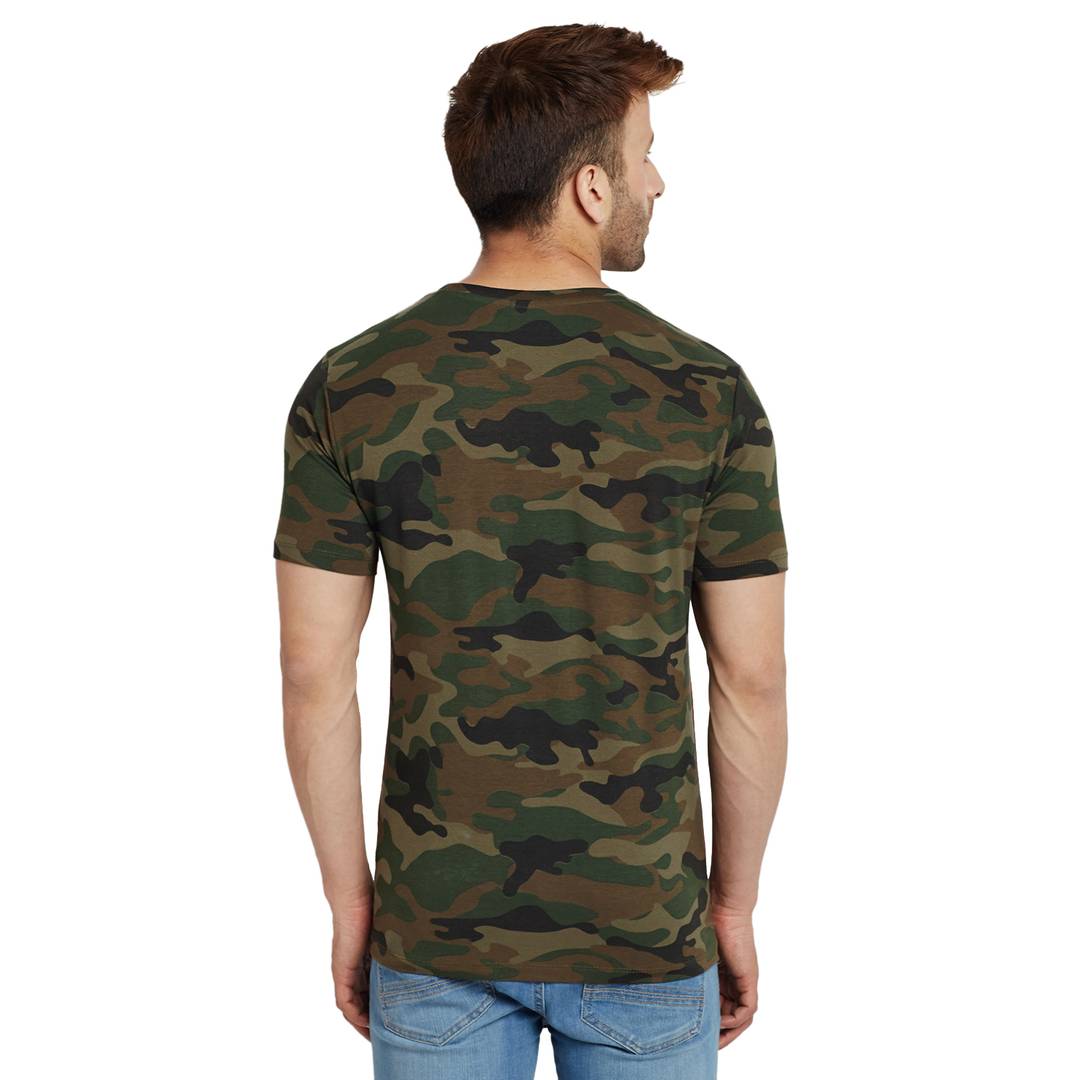 Camouflage Round Neck Half Sleeve All Over Printed T-Shirt