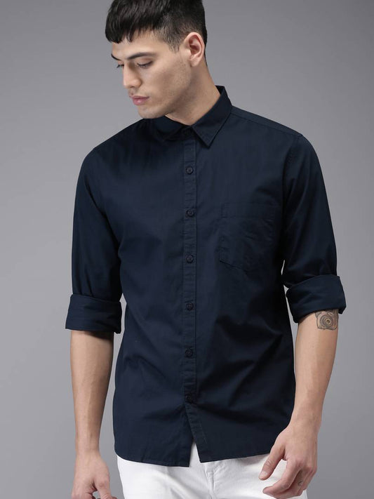 Navy Blue  Regular Fit Shirt