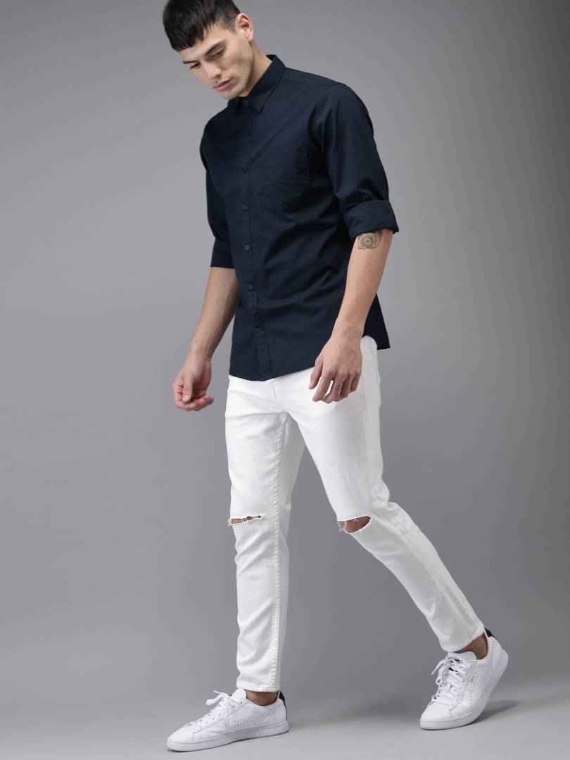 Navy Blue  Regular Fit Shirt