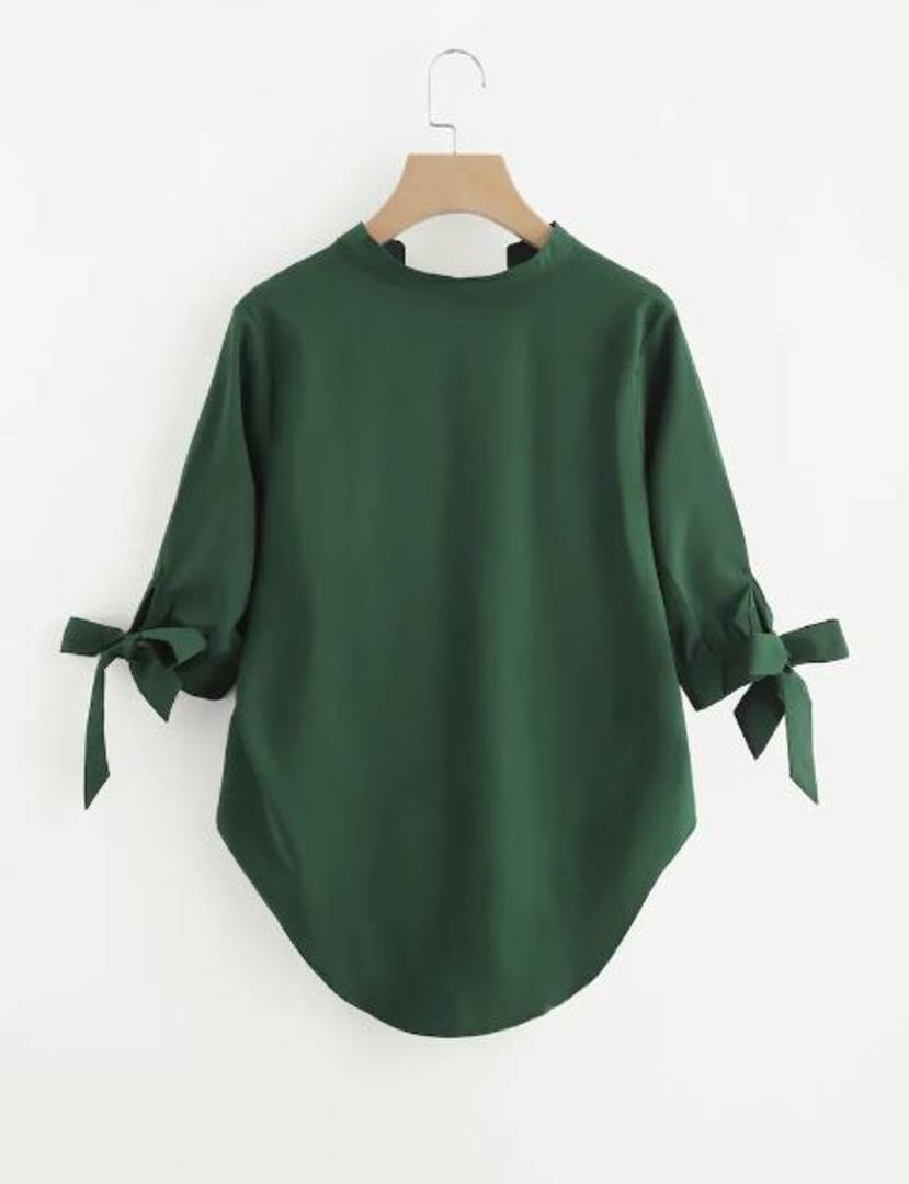 Green Hi- Low Hem Blouse Top