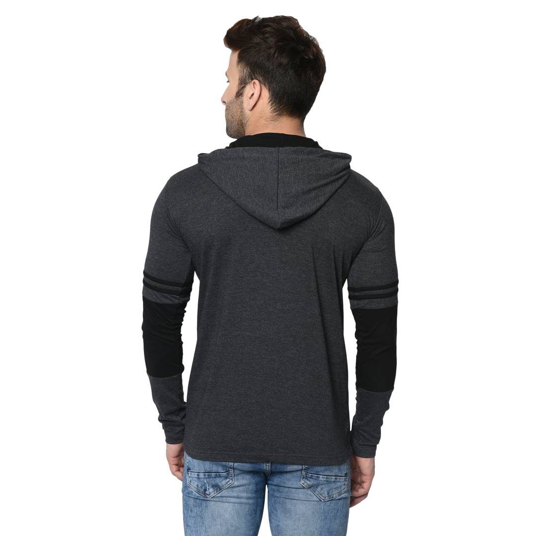 Grey Cotton Hooded Tees