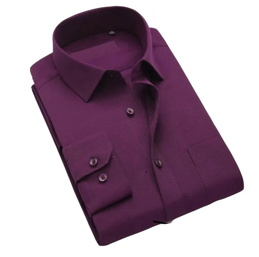 Purple Long Sleeve Formal Shirt