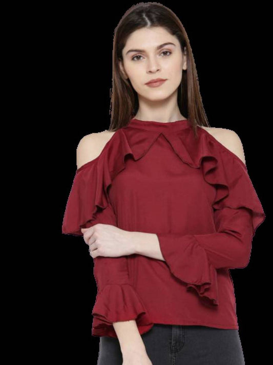 Crepe Casual Full Sleeves Top