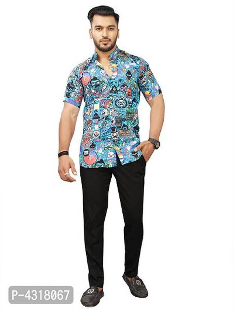 Satin Blend Printed Casual Shirt