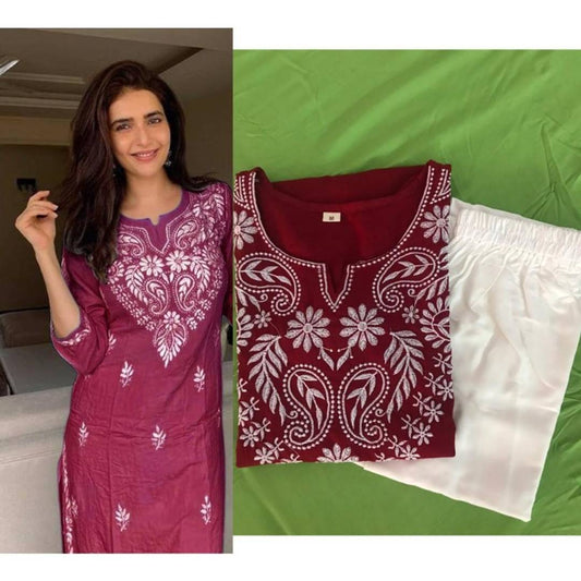 Rayon Kurti With Bottom Set