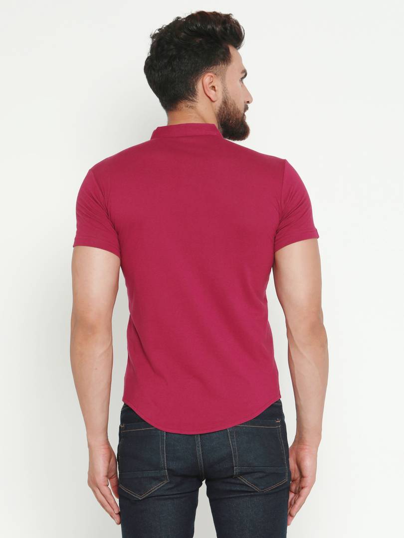 Maroon Regular Fit Casual Shirt