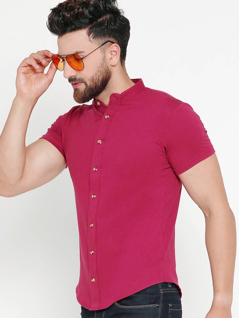 Maroon Regular Fit Casual Shirt