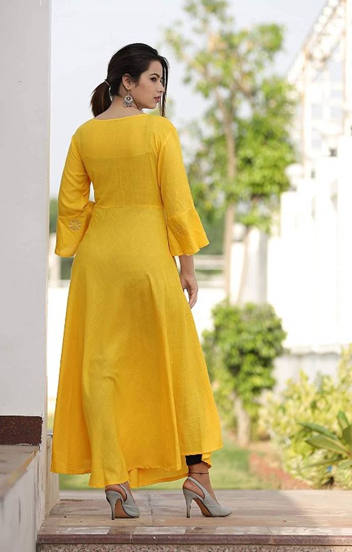 Rayon Gotta Patti Handwork Anarkali Kurti