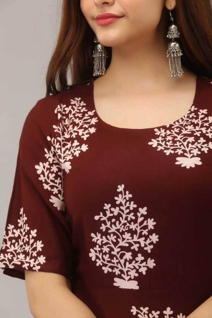 Rayon Printed Anarkali Kurti