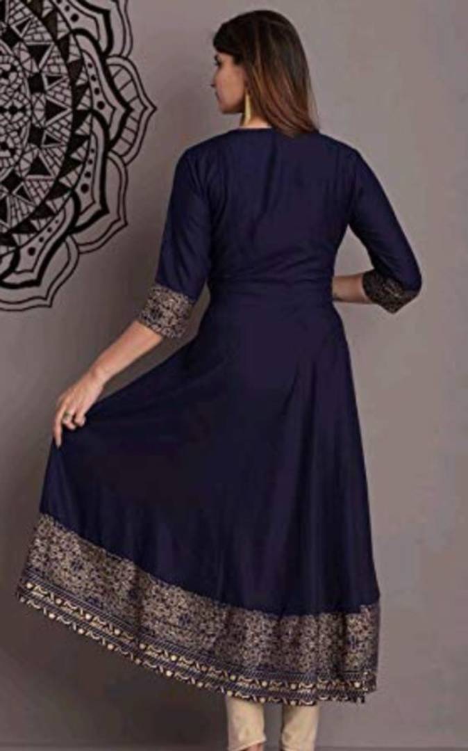 Rayon Printed Anarkali Kurti