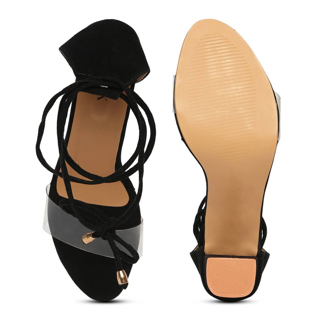 Women's Stylish and Trendy Black  Synthetic Leather Fancy Heels