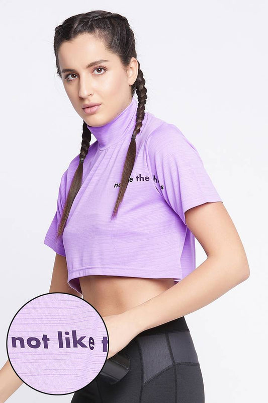 Purple  Spandex Sports Crop Top