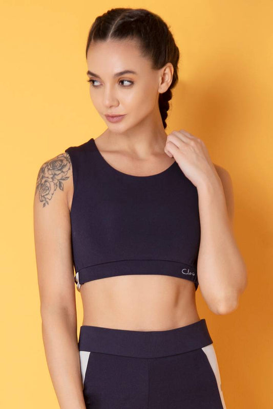 Navy Blue  Spandex Sports Top