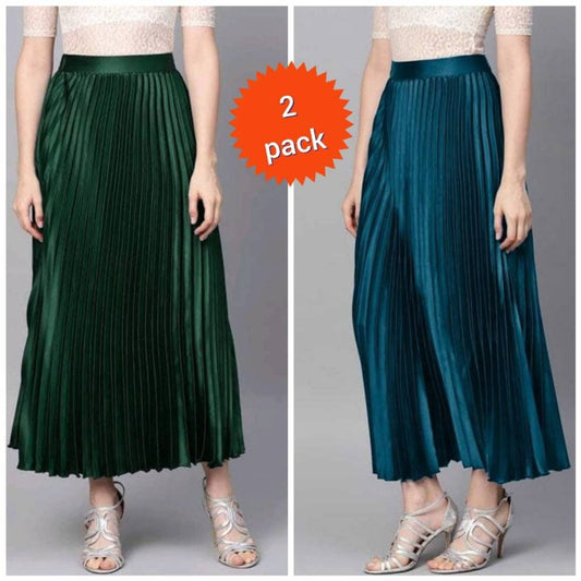 Satin Skirt for Women || Combo of 2 ||