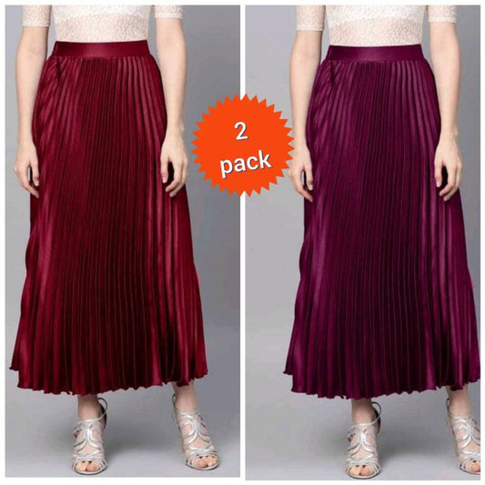 Satin Skirt for Women || Combo of 2 ||