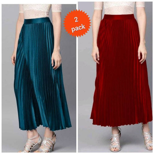 Satin Skirt for Women || Combo of 2 ||