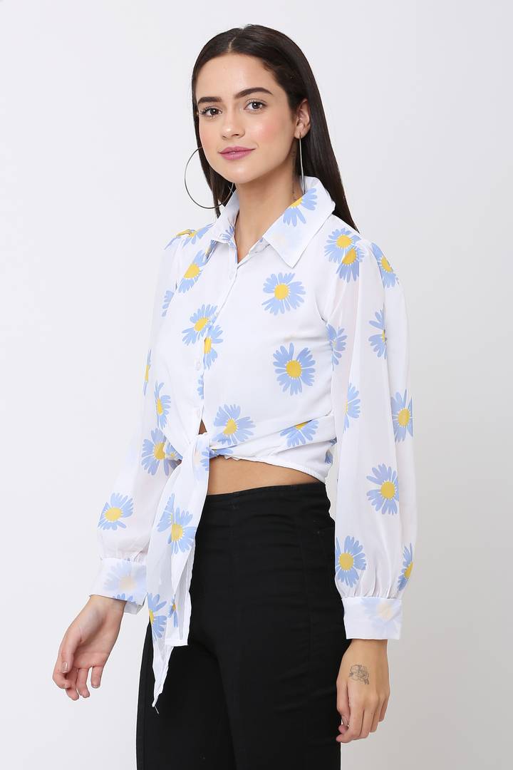 Elegant Printed Crop Top