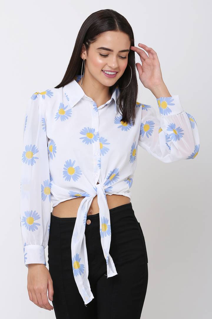 Elegant Printed Crop Top