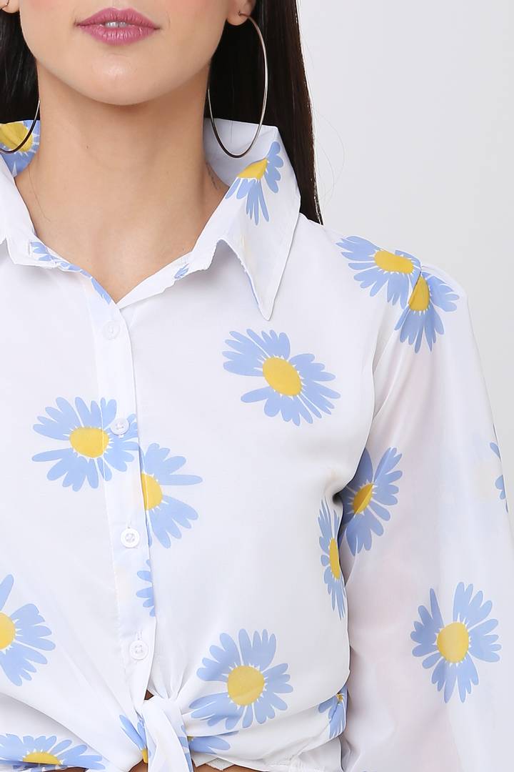 Elegant Printed Crop Top