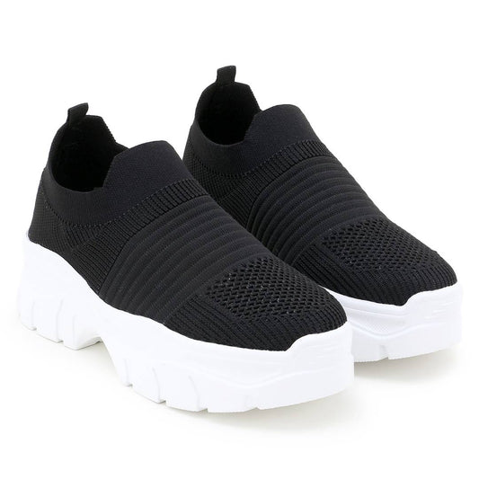 Stylish Black Mesh Sports Shoes