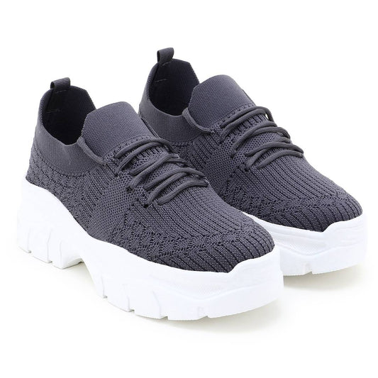 Stylish Grey Mesh Sports Shoes