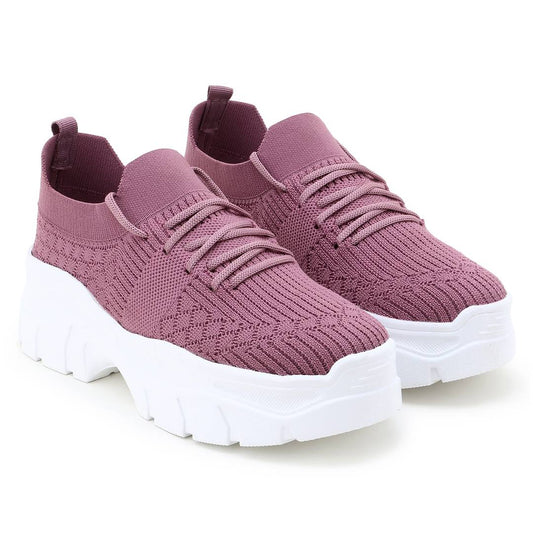 Stylish Pink Mesh Sports Shoes