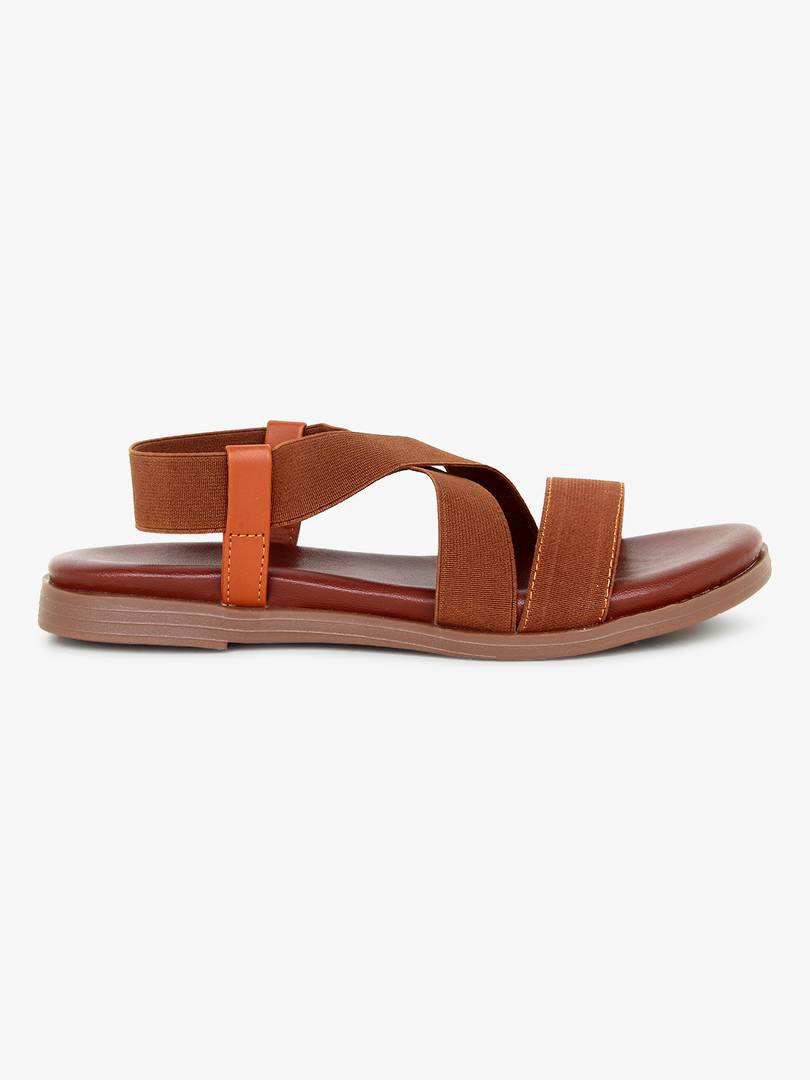 Stylish Tan Synthetic Sandals
