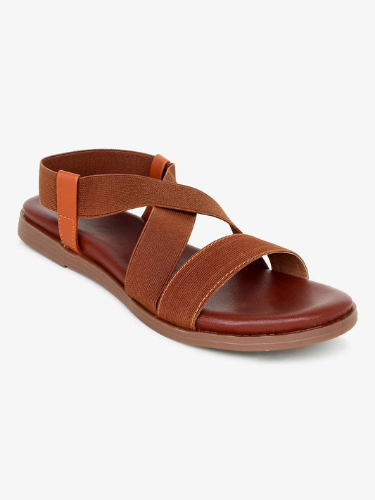 Stylish Tan Synthetic Sandals