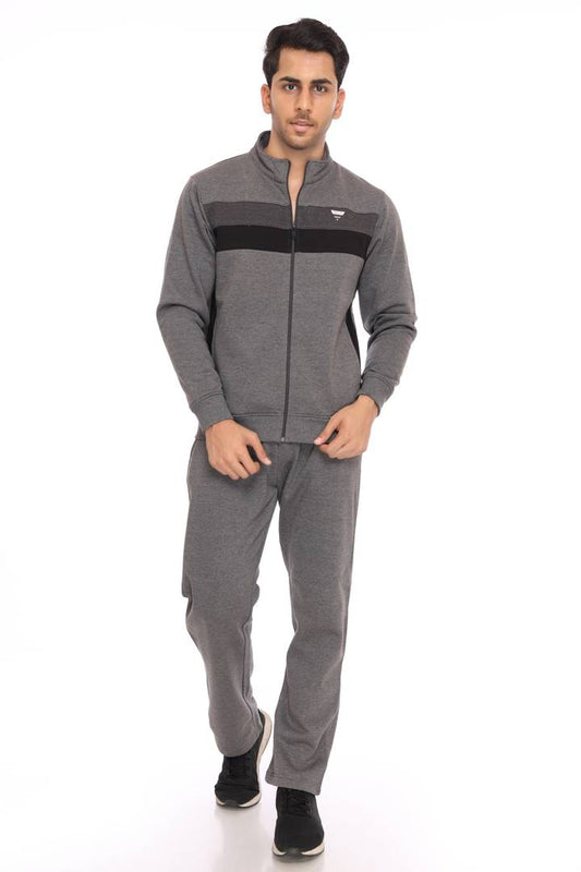 Brushed Grey Long Sleeves Track Suit