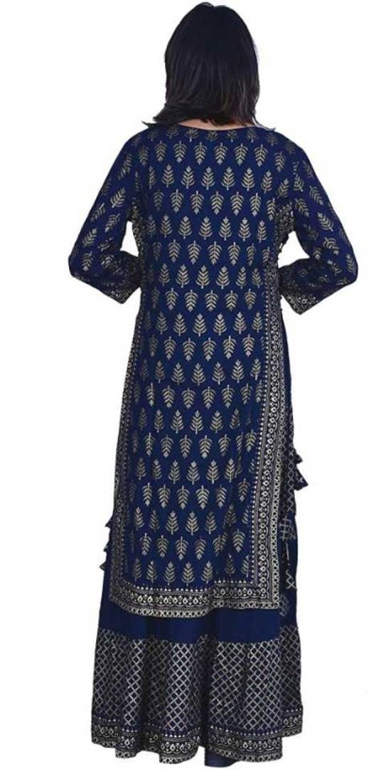 Rayon Ethnic Motif Layered Kurti