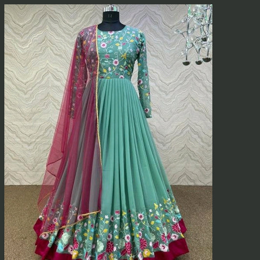 Heavy Embroidery gown with dupatta