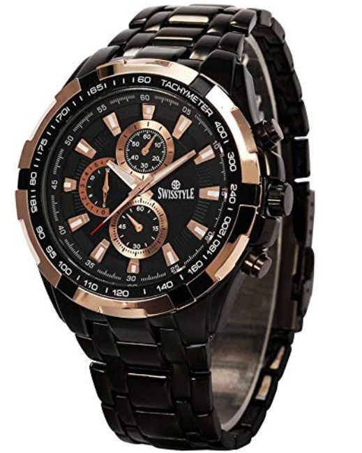 SWISSTYLE Analog Black Dial Men's Watch