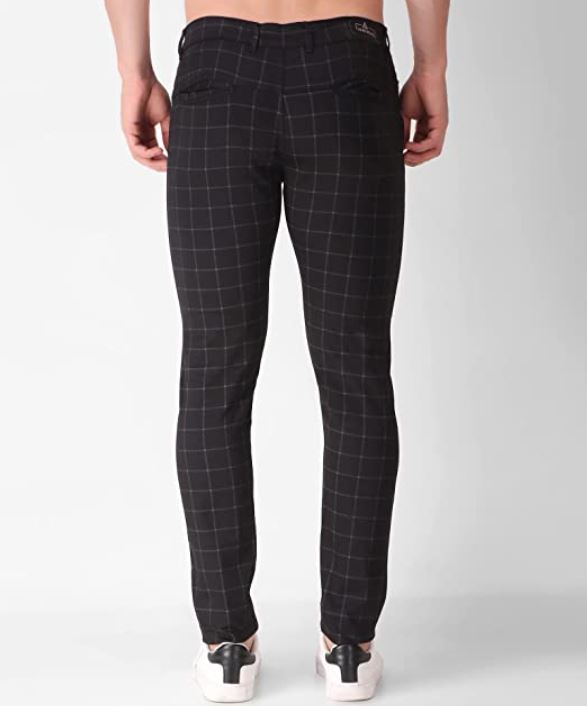 JERRY - Skinny Fit Blue Check Trousers – Marc Darcy