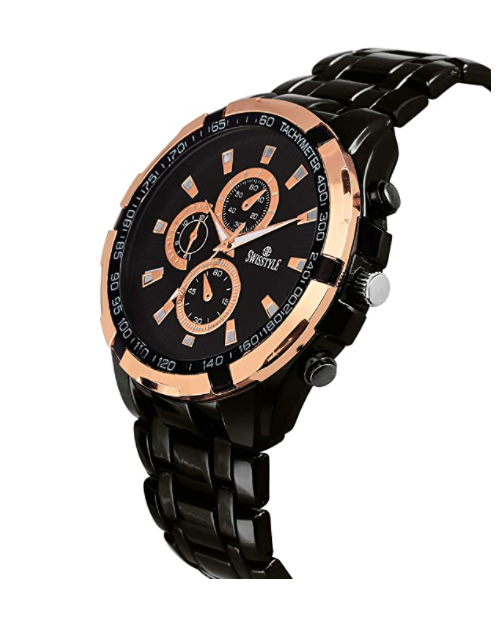SWISSTYLE Day and Date Analog Black Dial Men Watch SS-GR499-BLK-CH :  Amazon.in: Fashion