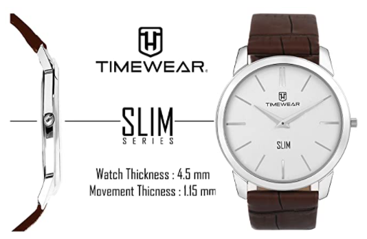 TIMEWEAR Analog Two Hands Slim Watch for Men