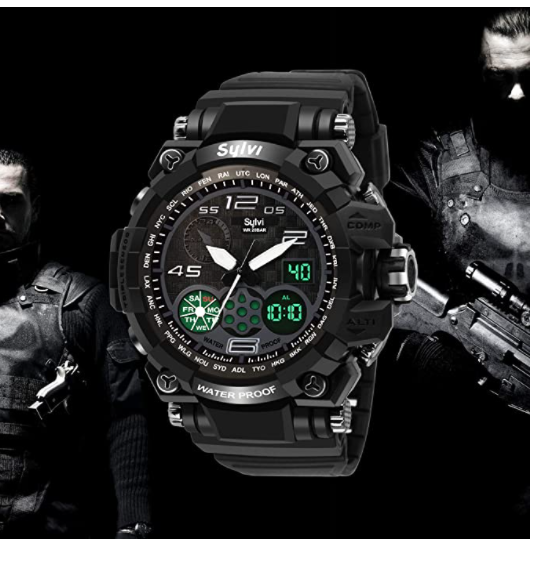 Sylvi Multi-Function Premium Chronograph Waterproof Sports Look Analog-Digital Watch