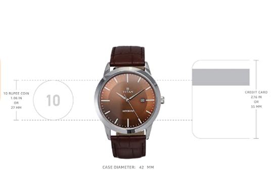 Titan nk1584sl04 leather 2025 analog men's watch