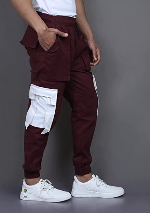 Maroon red Pure cotton straight fit scallop pant  Kirans Boutique