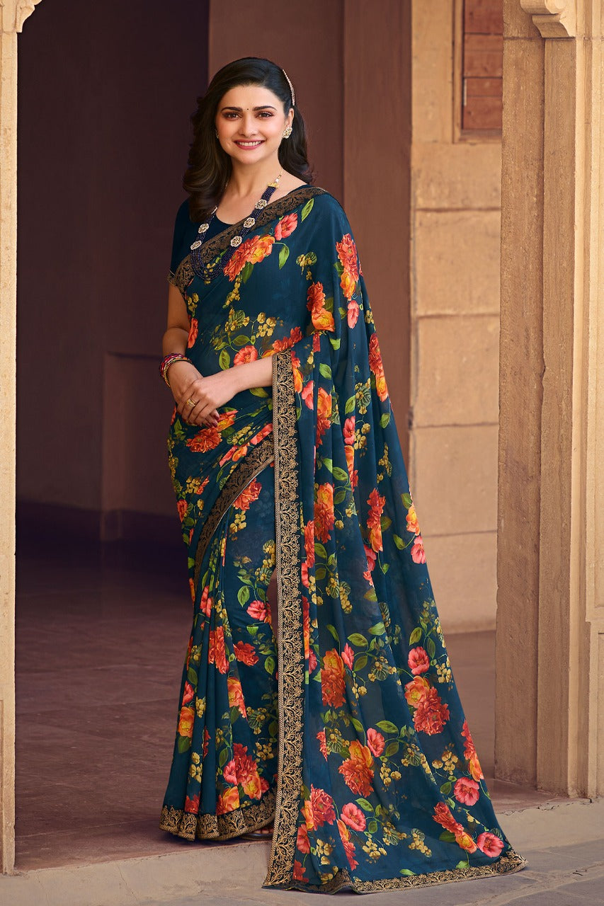 Georgette Print Saree