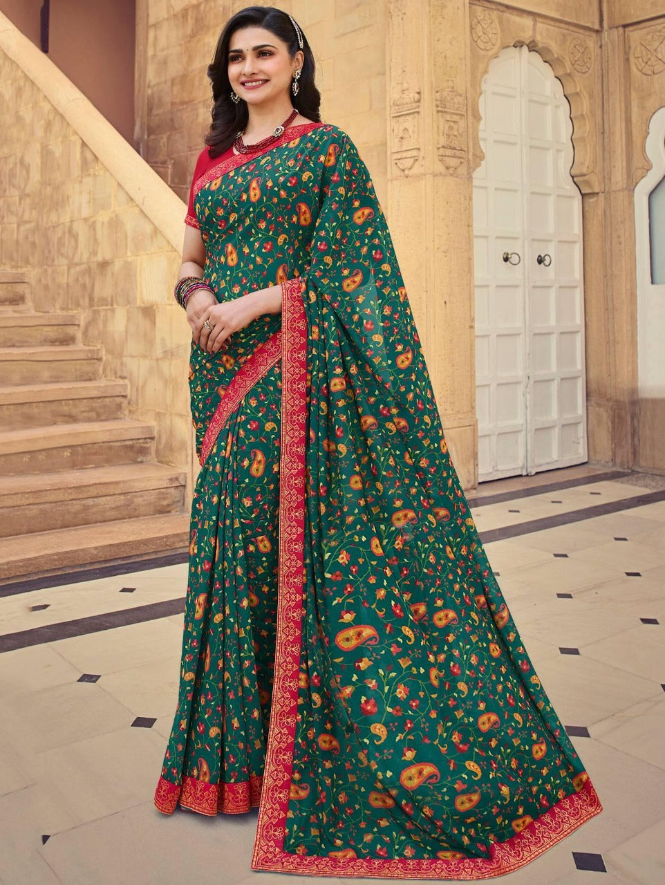 Georgette Print Saree