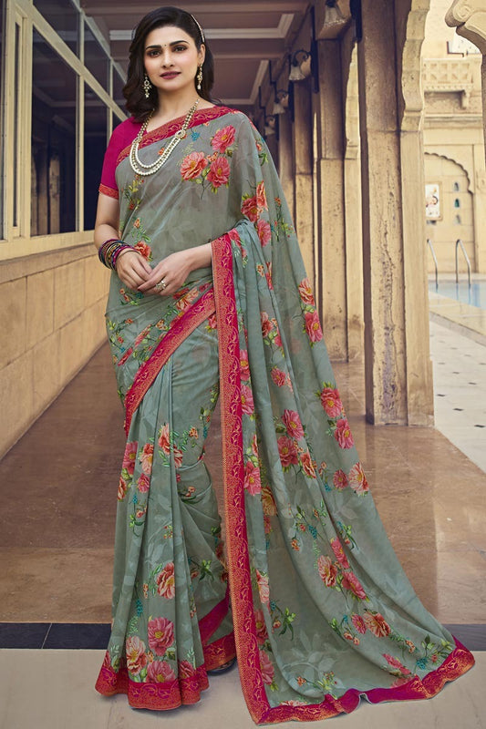 Georgette Print Saree