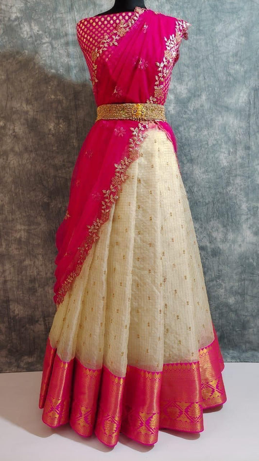 Soft designer Kanchi Organza Lehenga